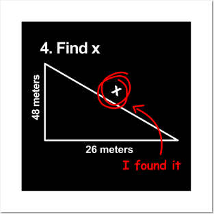 Find X Funny Math Joke Posters and Art